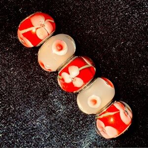 5 Pandora Murano Glass Charms